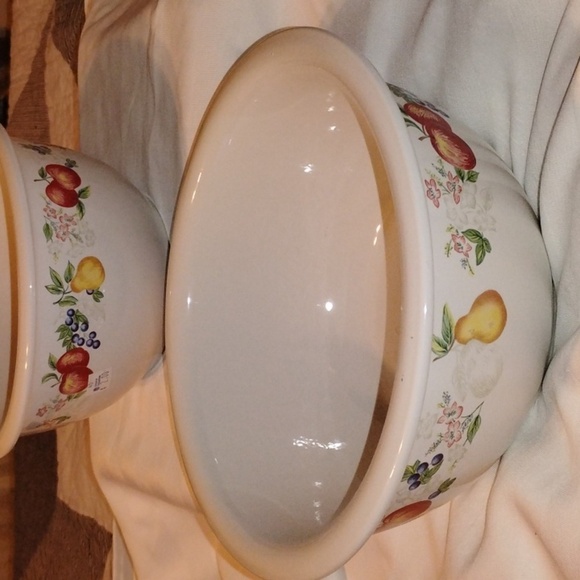 Corelle Chutney Fruit Pattern, Set of 2 Heavy Nesting Mixing Bowls 2 & 3 quart - Picture 3 of 7